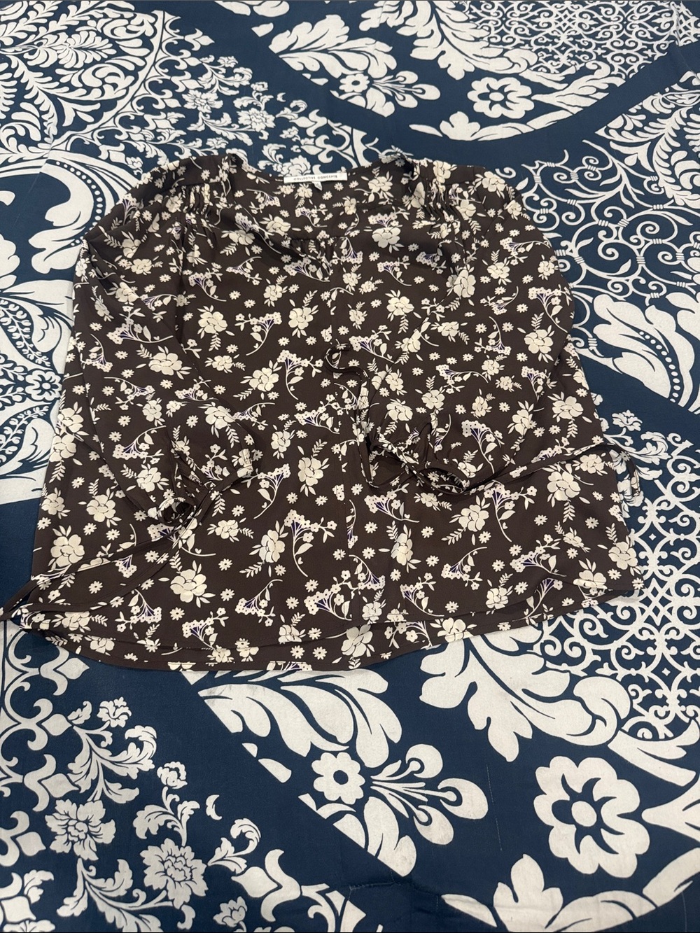 Collective Concepts Black Floral Print Blouse